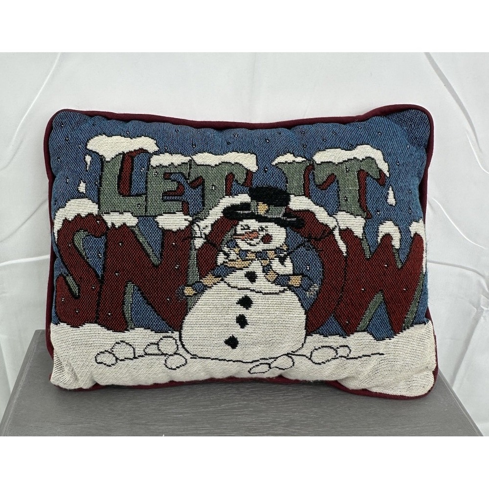 Christmas Accent Throw Pillow Let It Snowman Snow‎ Holiday Christmas Decor